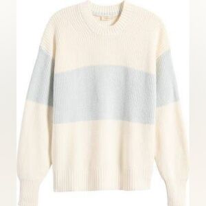Faherty Sunwashed Organic Cotton Fisherman Sweater - Women L